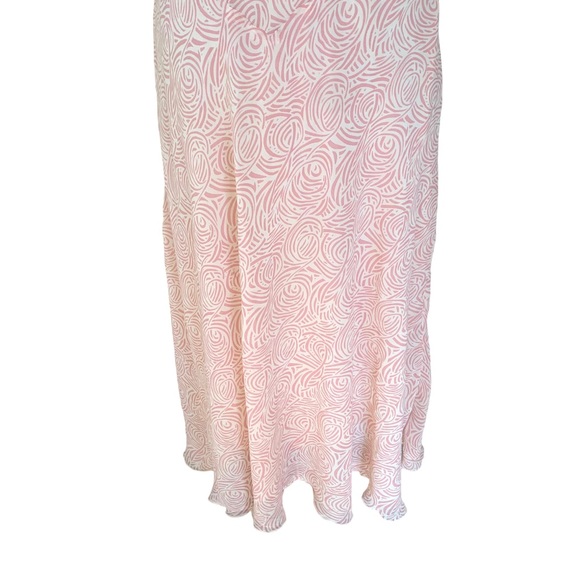90s BCBG Silk Chiffon Pink Print Dress 20s Style Delicate Girly - Picture 2 of 15